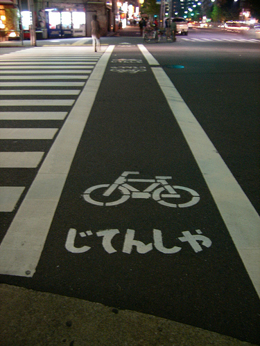 Bicycle lane @ crossing