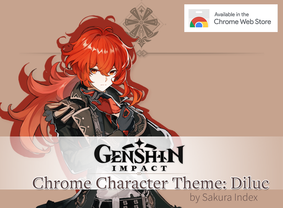 Free Download: Diluc from Genshin Impact Chrome Theme