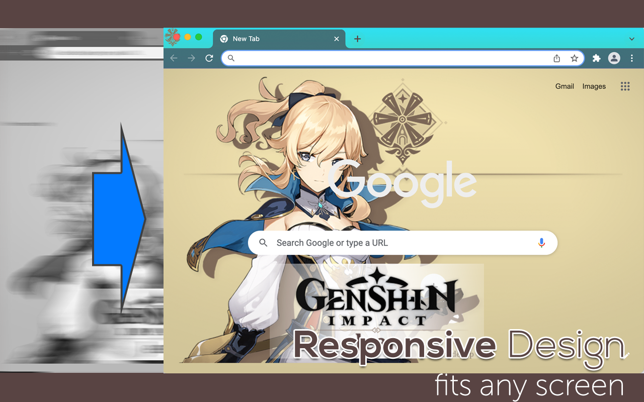 Google Chrome Genshin Impact Browser Theme Free Download Responsive Layout Sample