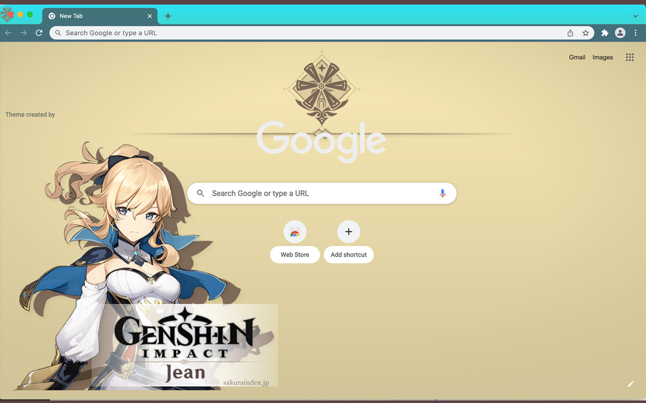 Google Chrome Genshin Impact Browser Theme Free Download Screenshot