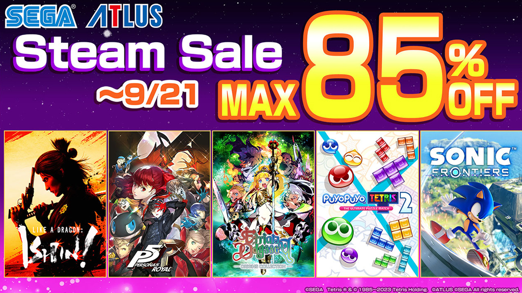 SEGA and ATLUS PC Titles Up To 85% Off for a Limited Time During The Steam SEGA Wonderland Sale 2023!